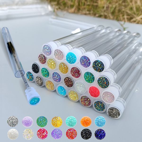 

50pcs reusable eyelash brush tube eye lash eyebrow resin drill replaceable mascara wand es dust proof 220722, Silver