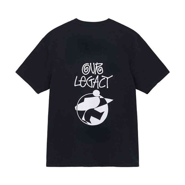 

selling men's and women's t shirt tide brand stuy graffiti short-sleeved t-shirt europe america hip-hop loose round neck tshirts s, White;black