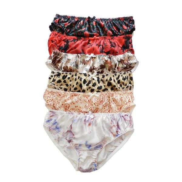 

yavorrs 6pcs 100% silk floral women's string bikini panties size s  l xl, Black;pink