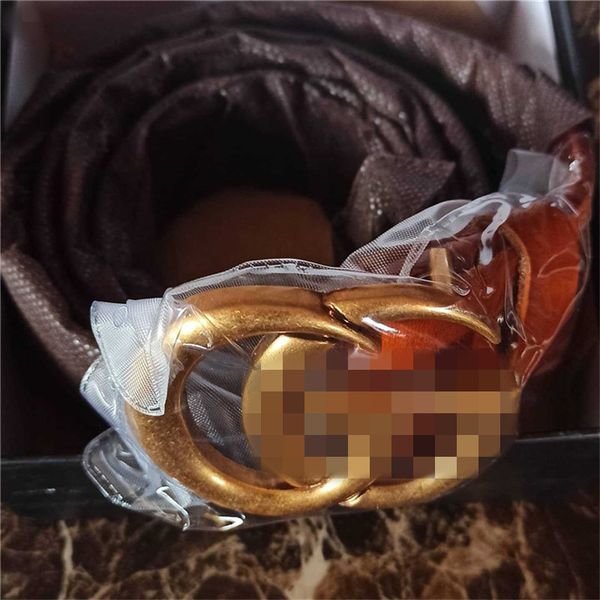 

2022 designer women's belt fashion luxury 3.8cm wide buckle yellow and black golf men's belt with gift box 10 models, Black;brown