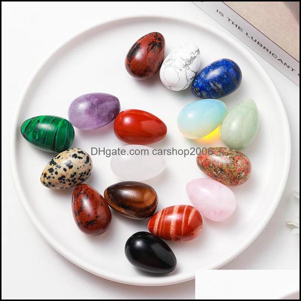 

stone loose beads jewelry natural 30mm egg ornaments quartz healing crystals energy reiki gem craft hand pieces living room deco dhu0p, Black