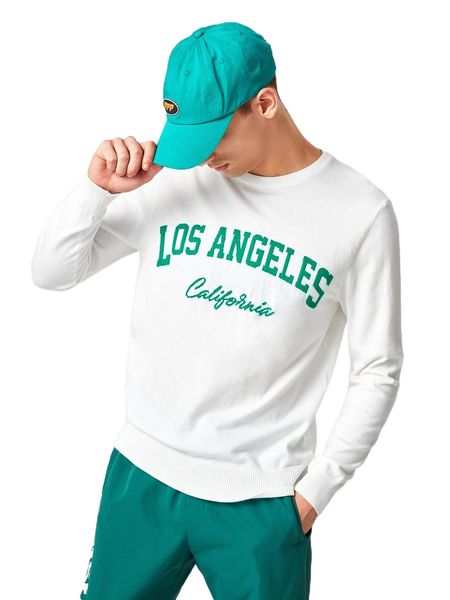 

men letter pattern sweater x2rn#, White;black