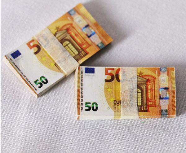 Atacado 50% tamanho euro prop dinheiro clipe carteira copiar jogos nota falsa eur 100 50 notas de papel jogar notas filme propsg2rc