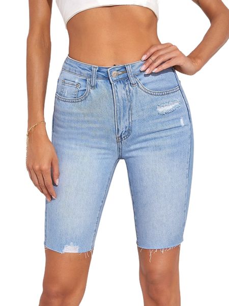 

raw hem ripped denim shorts q38z#, White;black