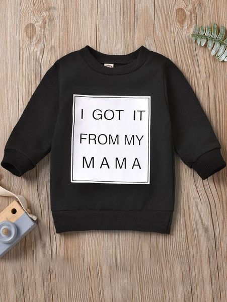 

baby girl slogan graphic sweatshirt she, Black