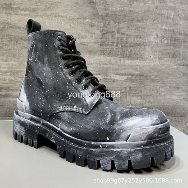 

boots 21 version ins martin boots men's british wind work high leather shoes black korean trend with motorcycle