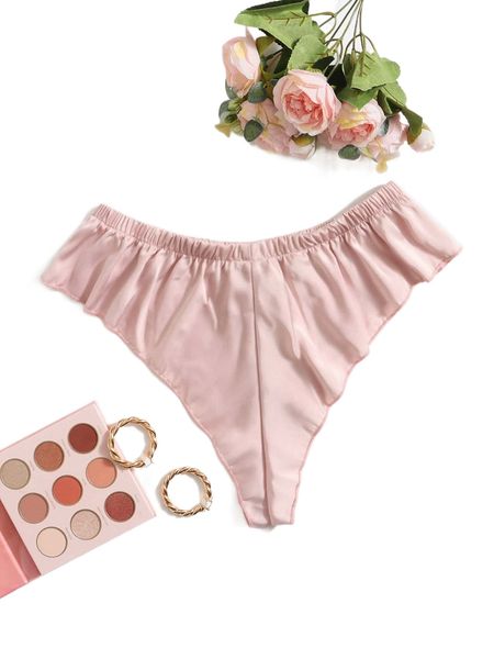 

satin plain panty g453#, Black;red