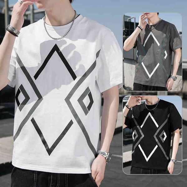 

t-shirt for men 2022 new summer cotton trend short sleeve streetwear women clothes loose tee, White;black