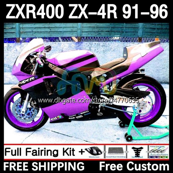 OEM-Karosserie für KAWASAKI NINJA ZXR 400 CC ZX-4R ZX4R 91-96 Karosserie 12DH.156 ZX 4R 4 R 400CC ZXR400 91 92 93 94 95 96 ZXR-400 1991 1992 1993 1994 1995 1996 Verkleidung lila schwarz