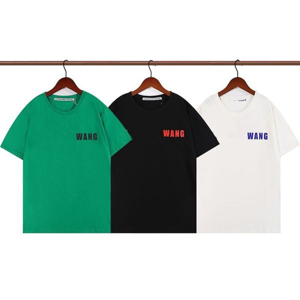 

famous mens t shirt letter print round neck short sleeve black white green fashion men women designer tshirts, White;black