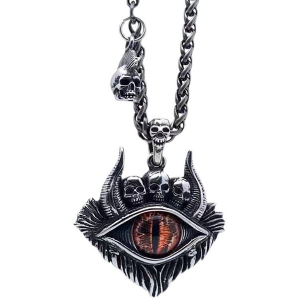 Personalidade Titanium Steel Retro Satan Satan's Devil's Pingente Colar