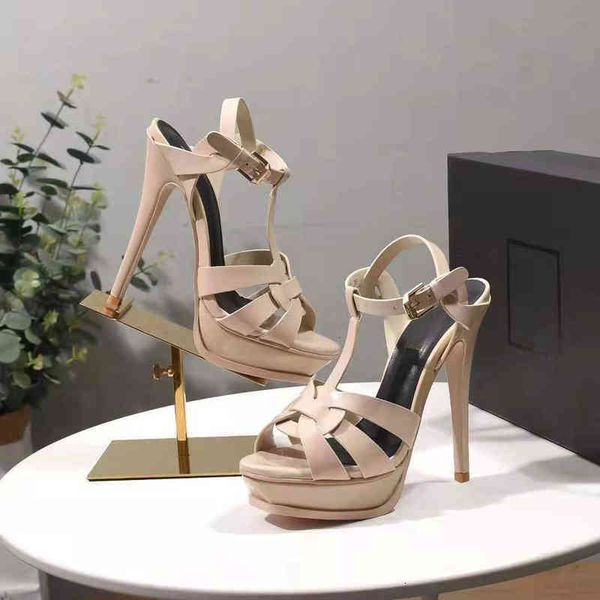 

tribute platform sandal in nude patent leather luxury designers sandals women tapered buckle strap stiletto heels shoes f zeti, Black