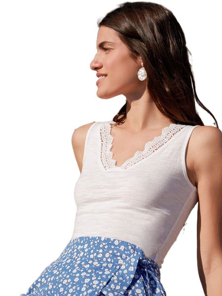 

contrast lace tank s9sz#, White