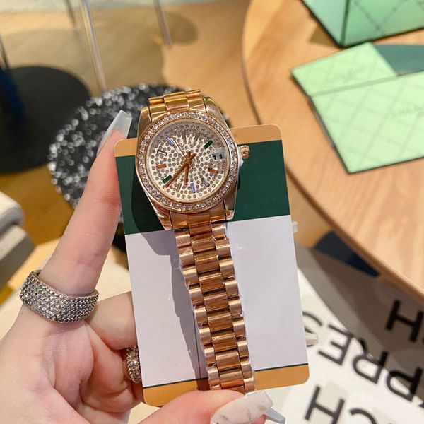 Elmas Datejust Kadınlar Marka Tasarımcısı Lady Watch 8 Renk Moda Kadın İçin Kadın Bilek Swatches Noel Noel Doğum Günü Anneler Günü Hediyesi Reloj De Lujo