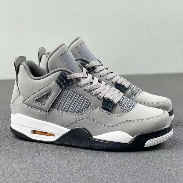 

brand shoes mens basketball cool dunks grey men woman jumpman 4 4s chrome dark charcoal outdoor running trainers sport sneaker, White;red