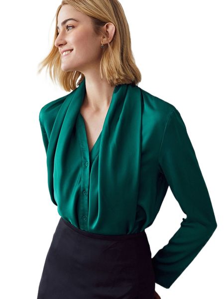 

motf premium draped relaxed fit blouse a4g3#, White