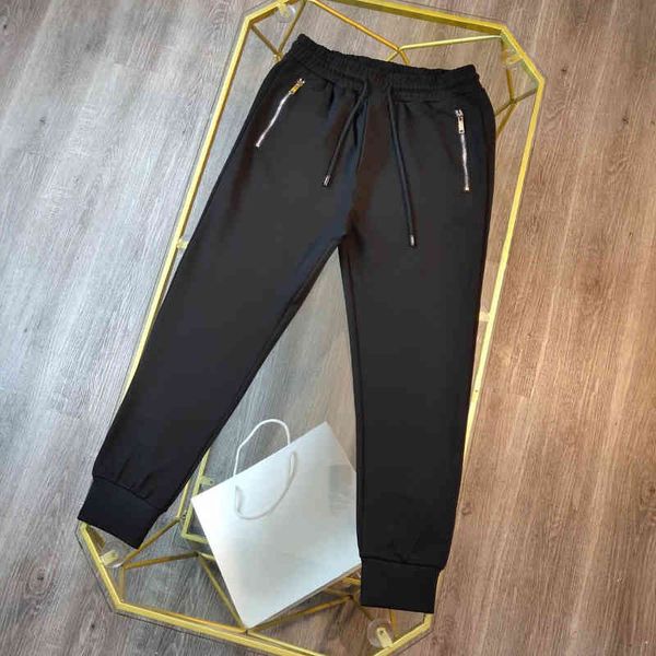 

american fashion brand pra spring 2022 new men's cotton drawstring nylon pocket patch sportswear pants s-xl, Black