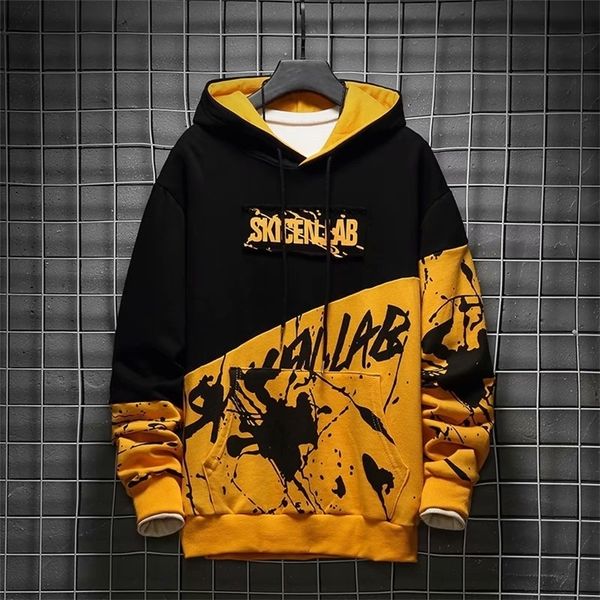 

casual men clothing fashion hip hop hoodies men streetwear harajuku men sweatshirt japan style long sleeve mens hoodies 220805, Black