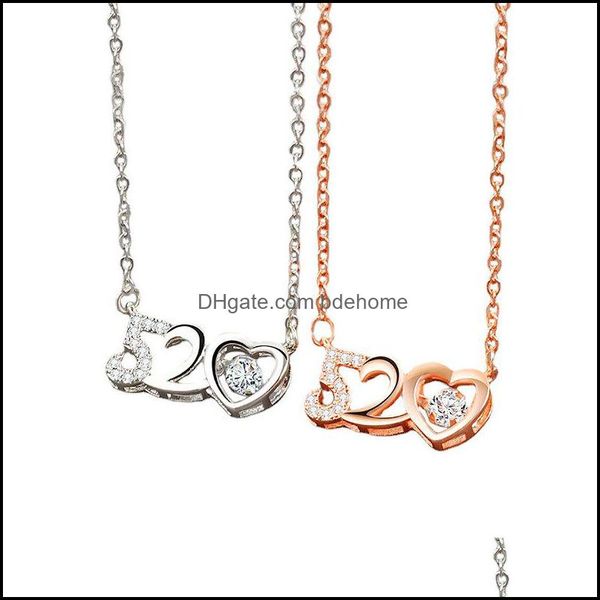 

pendant necklaces number 520 necklace set with zircon birthday party gift bdehome drop delivery 2021 dhi1v, Silver
