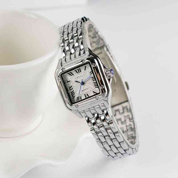 

wrist watch women's fashion square watches 2021 brand ladies quartz wristwatch classic silver simple femme steel band clock zegarek dam, Slivery;golden