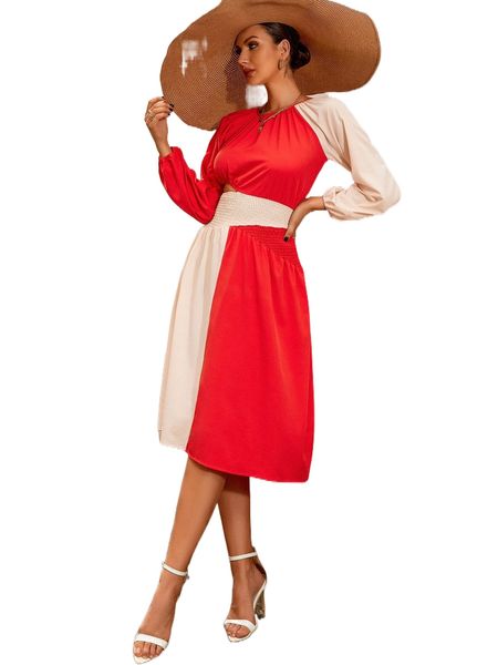 

two tone shirred cut out raglan sleeve dress j4v4#, Black;gray