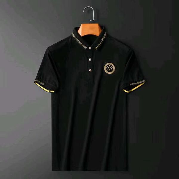 

mens womens polos designers tee shirts portrait pattern fashion embroidered pattern medusa man business formal clothing shorts sleeve tees c, Black;brown