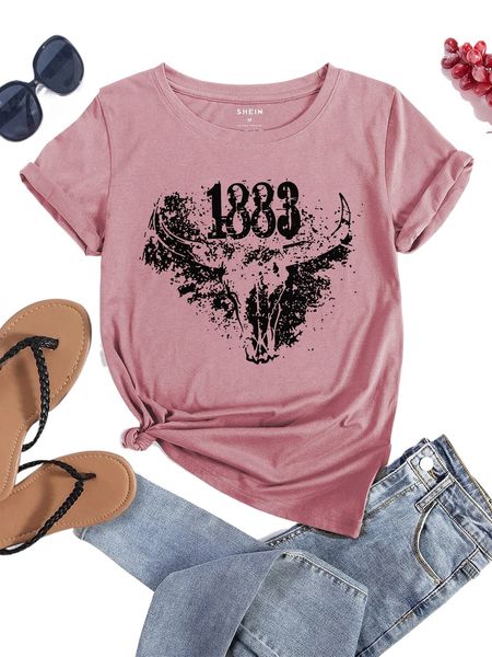 

number print round neck tee i8to#, White