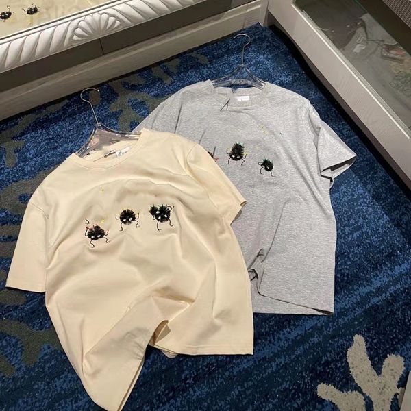 

women's t-shirt designer 6021402 2022 summer new small wool ball chihiro embroidery fashion short sleeve t-shirt vwuc, White