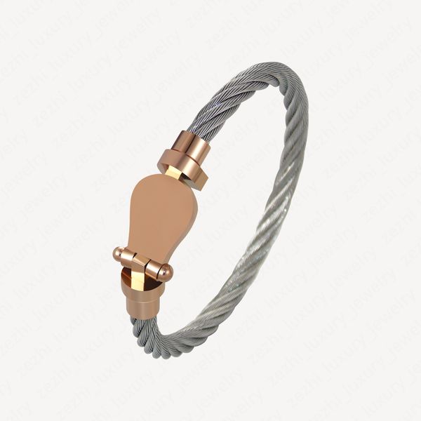 

charm bracelets 18k rose gold plated trendy bracelet magnetic buckle rope u shaped bangle gift jewelry, Silver