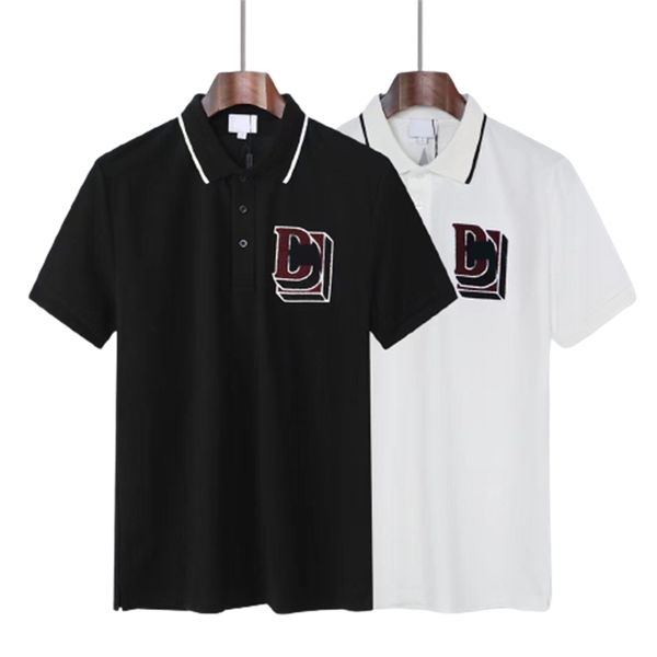 

mens polos shirts men fashion tees classic multiple color lapel short sleeves plus embroidery business casual cotton breathable casual allig, White;black
