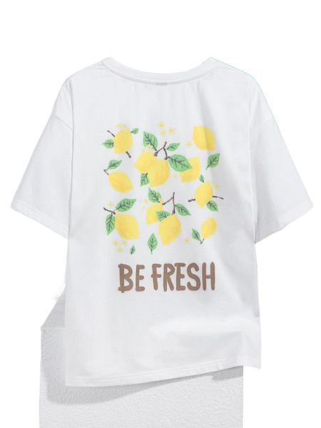

x skylarhkim fruit and letter graphic tee h3eb#, White