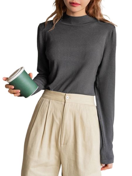 

dazy solid mock neck sweater a3bn#, White;black
