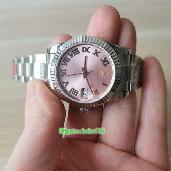 

elling ladies bpf wristwatches 126234 36mm 31mm stainless steel 316l pink roman dial sapphire oyster bracelet automatic mechanical women&#03, Slivery;golden