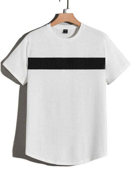 

men two tone tee a3hu#, White;black