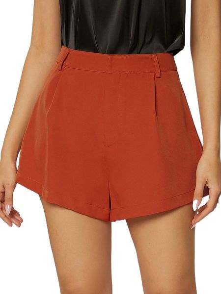 

plicated detail wide leg shorts f974#, White;black
