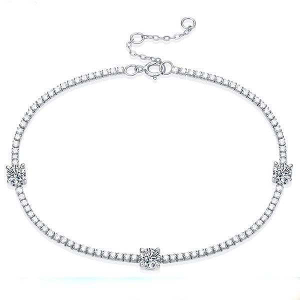 

3mm-5mm gar moissanite bracelet tennis chain 925 sterling silver for mens/women hip hop jewelry, Black