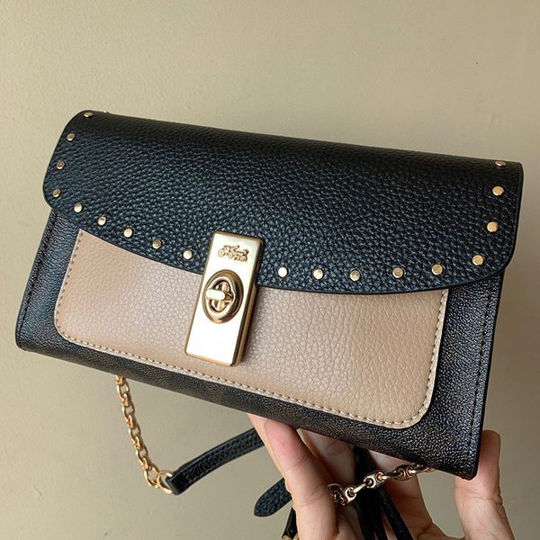 

designer bags olai new leather women's lane rivet chain small flip one shoulder messenger square