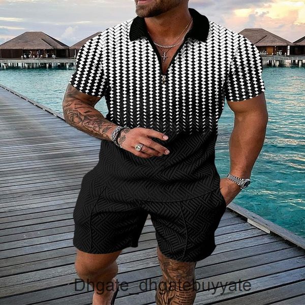 

men's fashion luxury tracksuits hawaii sets casual tshirt man print short sleeve shirts loose tracksuit men summer beach outfits 2 piec, Gray