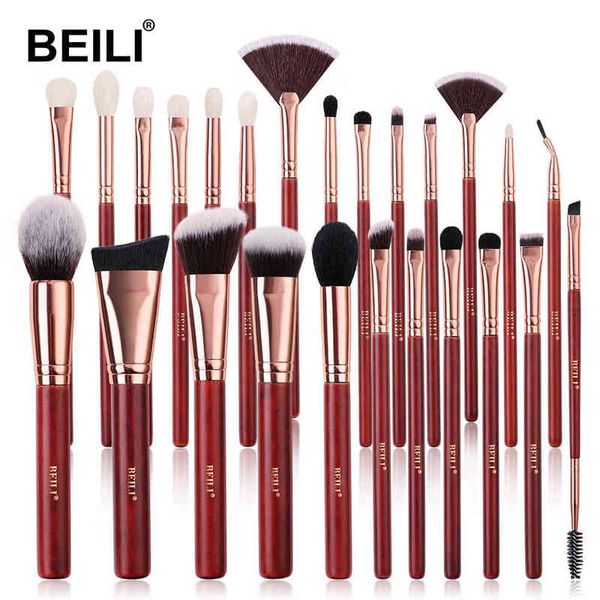 Make-up-Tools Make-up-Pinsel, professionelles Gesichts-Set, Pinsel, Basis, Puder, Rouge, Lidschatten, rotes gemischtes Haar, 220423