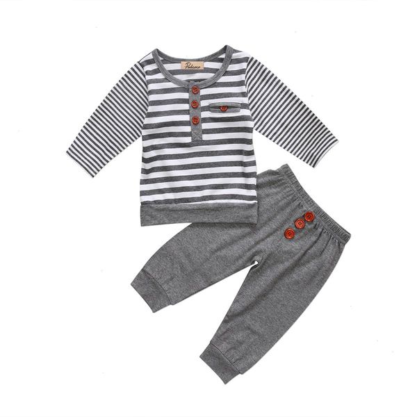 

0-24m cute baby girls cotton sets o-neck t-shirt long pants high waist casual outfits newborn set boys clothes, White