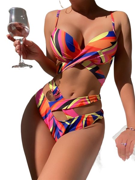 

fluid wrap criss cross push up bikini swimsuit e4hu#, White;black