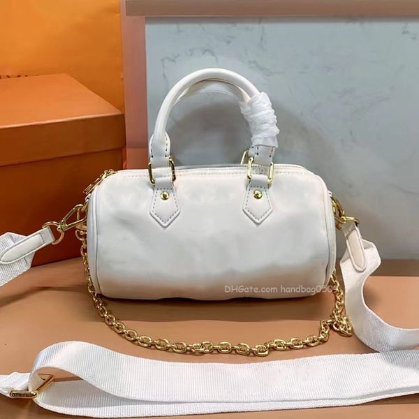 

new women luxurys designers bags fashion leather handbag messenger crossbody shoulder bag totes embroidery thread cylindrical pillow handbag