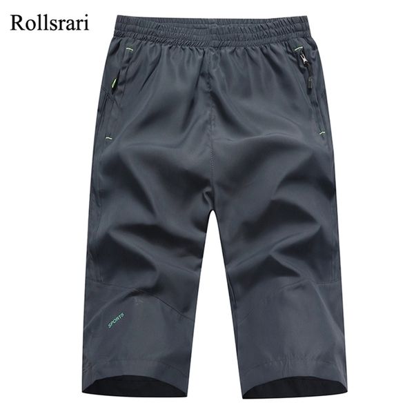 

summer shorts men arrival mens breathable bermuda shorts knee length elasticity brand quick dry casual solid plus size 638 210322, White;black
