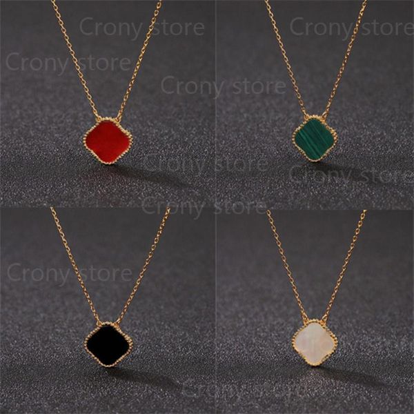 

classic 6 color four leaf clover necklaces pendants mother-of-pearl stainless steel plated 18k for women&girls engagement jewelry 233z, Silver