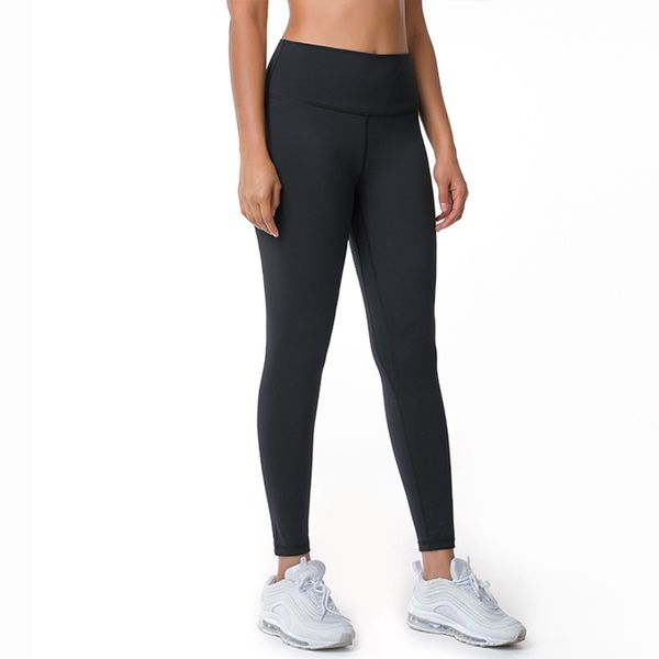 lu-N1903 yoga nuovi pantaloni da yoga comodi e traspiranti levigati su entrambi i lati pantaloni a nove punti con glutei a vita alta delicati sulla pelle femminile