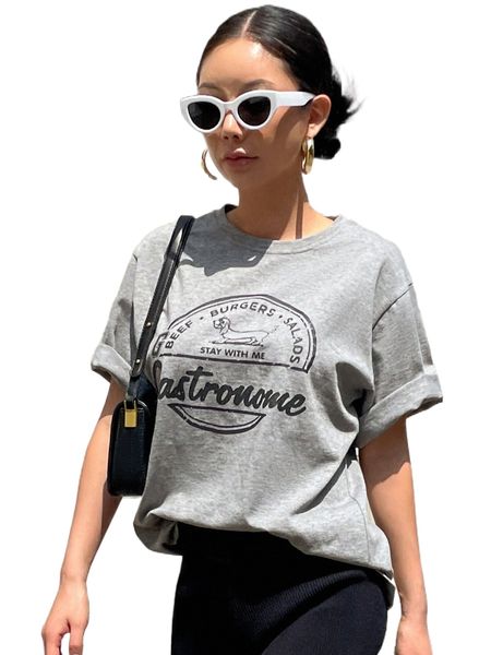 

dazy dog & letter graphic drop shoulder tee r3eq#, White