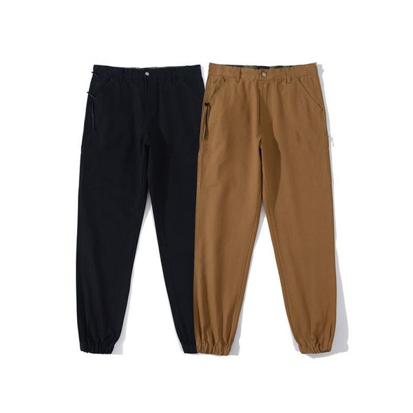 

designer men pants angels trouser cargo embroidered tiger head golden bottle opener tooling woven street casual work walk black khaki fashio