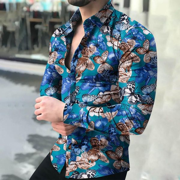 

men's casual shirts fashion boutique print slim fit mens long-sleeved shirt / high-end social brand men club prom #3, White;black