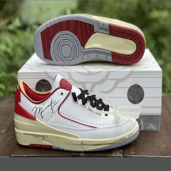 

mens 2 low white red basketball shoes 2s varsity red outdoor sports skateboard sneakers dj4375-106 with original box us7-12265n