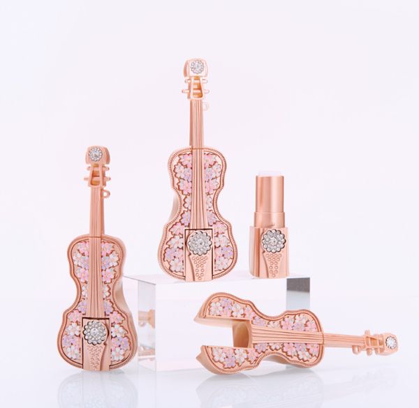 

12.1mm empty bottle lipstick tubes violin shaped lip balm containers refillable for diy homemade cosmetic lipsalve sample